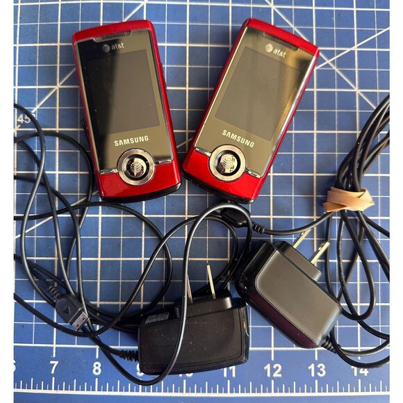 Samsung SGH-A777 (AT&T) Slide Cell phone red, 2 units with cords 174 - Picture 1 of 1